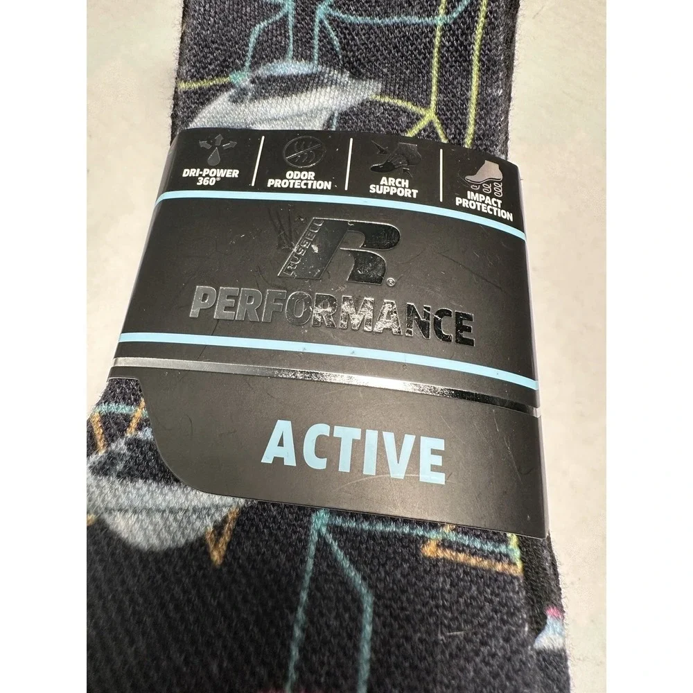 russell‎ boys performance active crew socks 3 pairs size 9-11